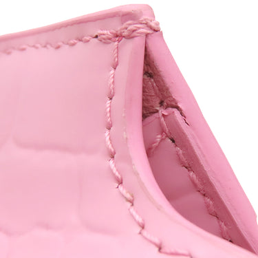 バレンシアガ BALENCIAGA ネオ クラシックシティ ミニ 638524 ピンク レザー 2WAYバッグ シルバー金具 クロコ型押し ハンドバッグ ショルダーバッグ