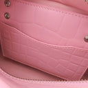 バレンシアガ BALENCIAGA ネオ クラシックシティ ミニ 638524 ピンク レザー 2WAYバッグ シルバー金具 クロコ型押し ハンドバッグ ショルダーバッグ