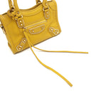 バレンシアガ BALENCIAGA シティ バッグ ミニ 453293 イエロー レザー 2WAYバッグ ゴールド金具 ハンドバッグ ショルダー ミラー付き
