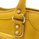 バレンシアガ BALENCIAGA シティ バッグ ミニ 453293 イエロー レザー 2WAYバッグ ゴールド金具 ハンドバッグ ショルダー ミラー付き
