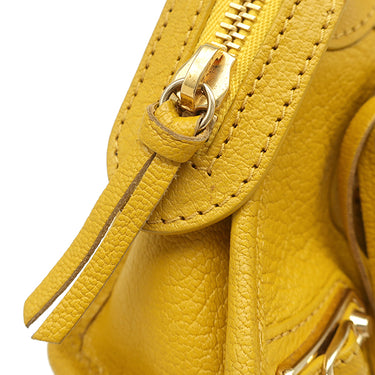 バレンシアガ BALENCIAGA シティ バッグ ミニ 453293 イエロー レザー 2WAYバッグ ゴールド金具 ハンドバッグ ショルダー ミラー付き