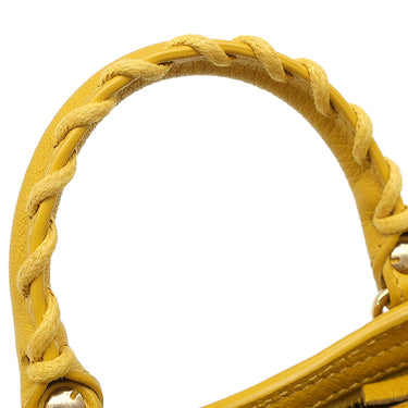 バレンシアガ BALENCIAGA シティ バッグ ミニ 453293 イエロー レザー 2WAYバッグ ゴールド金具 ハンドバッグ ショルダー ミラー付き