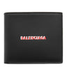 バレンシアガ BALENCIAGA キャッシュ スクエア フォールデット コインウォレット 594315 ブラック レザー 二つ折り財布 シルバー金具 黒 赤 白 ロゴ