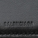 バレンシアガ BALENCIAGA キャッシュ スクエア フォールデット コインウォレット 594315 ブラック レザー 二つ折り財布 シルバー金具 黒 赤 白 ロゴ