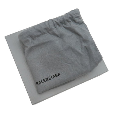バレンシアガ BALENCIAGA キャッシュ スクエア フォールデット コインウォレット 594315 ブラック レザー 二つ折り財布 シルバー金具 黒 赤 白 ロゴ
