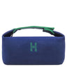 エルメス HERMES ブリッド ア ブラック PM マリン コットンキャンバス ポーチ シルバー金具 バニティ Hロゴ バス用ポーチ