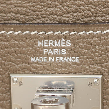 エルメス HERMES ケリーポケット コンパクト エトゥープ シェーブル コインケース シルバー金具 グレージュ