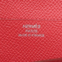 エルメス HERMES ベアンスフレ ルージュカザック ヴォーエプソン 長財布 シルバー金具 赤