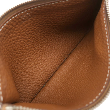 エルメス HERMES ドゴンデュオ ドゴンGM ゴールド トゴ 長財布 シルバー金具 茶