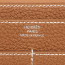 エルメス HERMES ドゴンデュオ ドゴンGM ゴールド トゴ 長財布 シルバー金具 茶