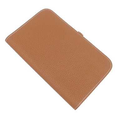 エルメス HERMES ドゴンデュオ ドゴンGM ゴールド トゴ 長財布 シルバー金具 茶