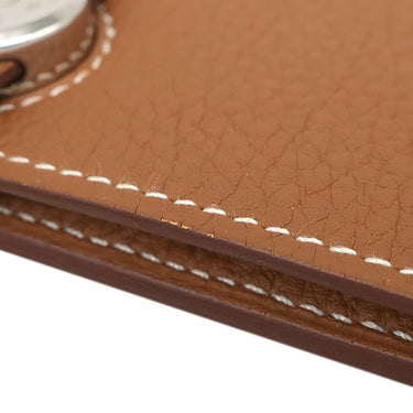 エルメス HERMES ドゴンデュオ ドゴンGM ゴールド トゴ 長財布 シルバー金具 茶