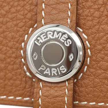 エルメス HERMES ドゴンデュオ ドゴンGM ゴールド トゴ 長財布 シルバー金具 茶