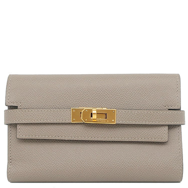 エルメス HERMES ケリーウォレット ミディアム グリアスファスト ヴォーエプソン 長財布 ゴールド金具 三つ折り