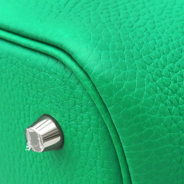 エルメス HERMES ピコタンロックMM エクラ ミント×ヴェールボスフォール トリヨンクレマンス スイフト ハンドバッグ シルバー金具 緑 青緑 バイカラー