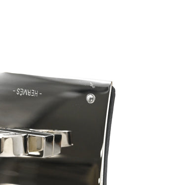 エルメス HERMES ケリードッグ ブラック×シルバー レザー メタル ブレスレット バングル 黒 SV金具