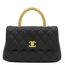 シャネル CHANEL ココハンドル ブラック ラムスキン 2WAYバッグ ゴールド金具 トップハンドル 黒 ショルダーバッグ
