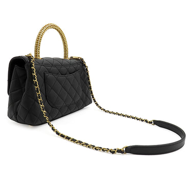 シャネル CHANEL ココハンドル ブラック ラムスキン 2WAYバッグ ゴールド金具 トップハンドル 黒 ショルダーバッグ