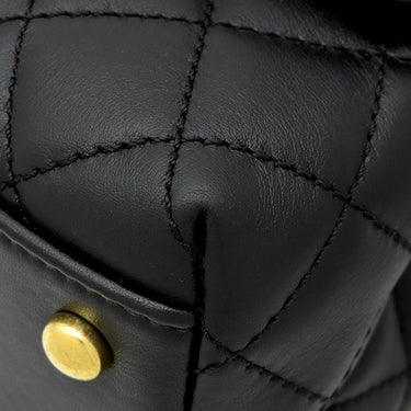 シャネル CHANEL ココハンドル ブラック ラムスキン 2WAYバッグ ゴールド金具 トップハンドル 黒 ショルダーバッグ
