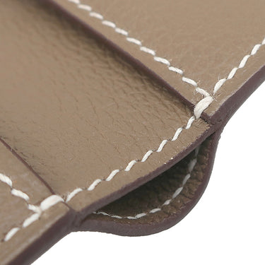 エルメス HERMES Hセリエ コンパクト エトゥープ エバーカラー 二つ折り財布 グレージュ 2024年製
