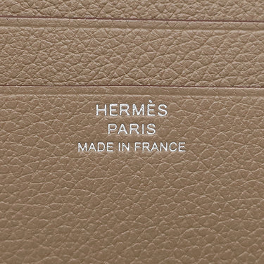 エルメス HERMES Hセリエ コンパクト エトゥープ エバーカラー 二つ折り財布 グレージュ 2024年製
