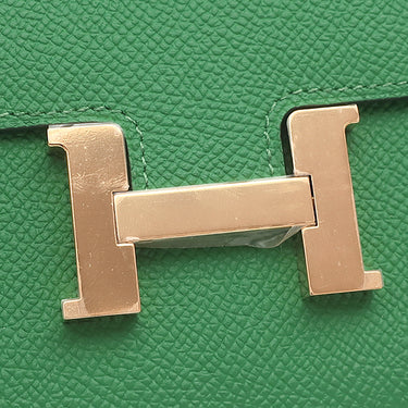 エルメス HERMES コンスタンス コンパクト ヴェールヴェルティゴ ヴォーエプソン 二つ折り財布 ゴールド金具 緑