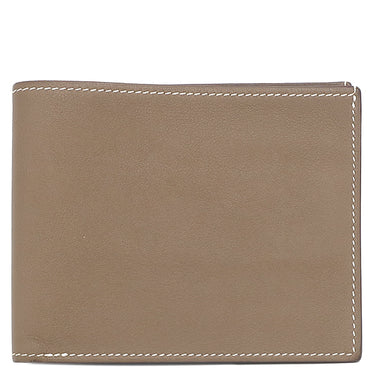 エルメス HERMES シチズンツイル コンパクト エトゥープ×ブルータラサ ヴォースイフト シルク 二つ折り財布 グレージュ 札入れ カード入れ