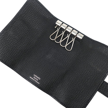 エルメス HERMES ベアン 4連キーケース ブラック シェーブル キーケース シルバー金具 黒