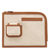 エルメス HERMES カーゴ ポケット ジップ エクリュ×ゴールド トワルアッシュ ヴォースイフト ポーチ シルバー金具 茶 2024年製