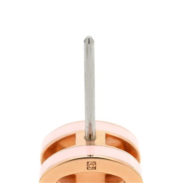 エルメス HERMES ポップアッシュ Hピアス ミニ ローズドラジェ×ローズゴールド GP エナメル ピアス PG金具 Hモチーフ RG PG ピンク