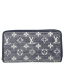 ルイヴィトン LOUIS VUITTON ジッピーウォレット M82468 ネイビー レザー モノグラムジャガード 長財布 ゴールド金具 ホログラフィック メタリック ラウンドファスナー