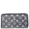 ルイヴィトン LOUIS VUITTON ジッピーウォレット M82468 ネイビー レザー モノグラムジャガード 長財布 ゴールド金具 ホログラフィック メタリック ラウンドファスナー