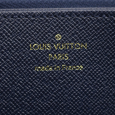 ルイヴィトン LOUIS VUITTON ジッピーウォレット M82468 ネイビー レザー モノグラムジャガード 長財布 ゴールド金具 ホログラフィック メタリック ラウンドファスナー