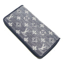 ルイヴィトン LOUIS VUITTON ジッピーウォレット M82468 ネイビー レザー モノグラムジャガード 長財布 ゴールド金具 ホログラフィック メタリック ラウンドファスナー