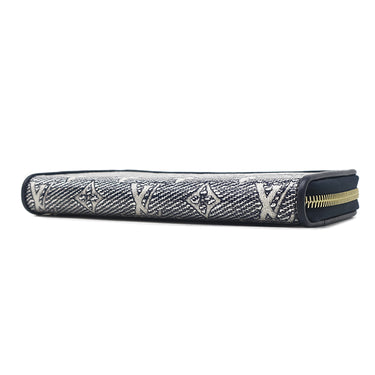 ルイヴィトン LOUIS VUITTON ジッピーウォレット M82468 ネイビー レザー モノグラムジャガード 長財布 ゴールド金具 ホログラフィック メタリック ラウンドファスナー