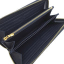 ルイヴィトン LOUIS VUITTON ジッピーウォレット M82468 ネイビー レザー モノグラムジャガード 長財布 ゴールド金具 ホログラフィック メタリック ラウンドファスナー