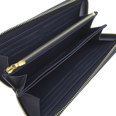 ルイヴィトン LOUIS VUITTON ジッピーウォレット M82468 ネイビー レザー モノグラムジャガード 長財布 ゴールド金具 ホログラフィック メタリック ラウンドファスナー
