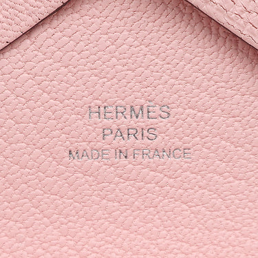 エルメス HERMES カルヴィ デュオ ローズサクラ シェーブル カードケース シルバー金具 フラグメントケース 2025年製