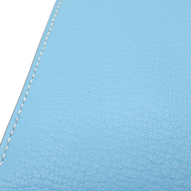 エルメス HERMES ベアンスフレ セレスト シェーブル 長財布 シルバー金具 二つ折り財布