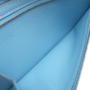 エルメス HERMES ベアンスフレ セレスト シェーブル 長財布 シルバー金具 二つ折り財布