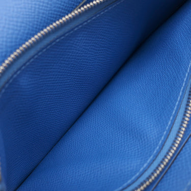 エルメス HERMES ケリーウォレット ヴェルソ ブルーアンクル×ブルーゼリージュ ヴォーエプソン 長財布 シルバー金具 紺 青