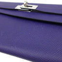 エルメス HERMES ケリーウォレット ヴェルソ ブルーアンクル×ブルーゼリージュ ヴォーエプソン 長財布 シルバー金具 紺 青