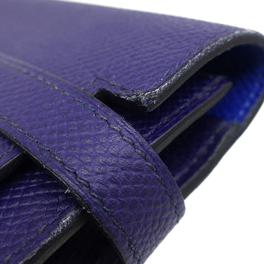 エルメス HERMES ケリーウォレット ヴェルソ ブルーアンクル×ブルーゼリージュ ヴォーエプソン 長財布 シルバー金具 紺 青