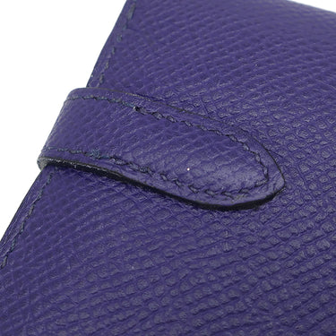 エルメス HERMES ケリーウォレット ヴェルソ ブルーアンクル×ブルーゼリージュ ヴォーエプソン 長財布 シルバー金具 紺 青