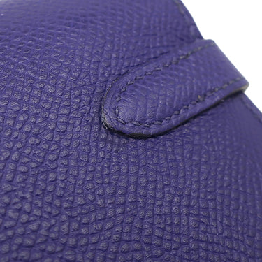 エルメス HERMES ケリーウォレット ヴェルソ ブルーアンクル×ブルーゼリージュ ヴォーエプソン 長財布 シルバー金具 紺 青