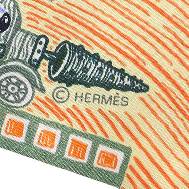 エルメス Herms ツイリー ヴェール×オレンジ×マルチカラー シルク スカーフ 【スーパー シルク クエスト】