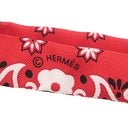 エルメス HERMES ヌーパピヨン H782979S ルージュ×ブラック×ホワイト シルク ネクタイ 赤 蝶ネクタイ ボウネクタイ 【花咲く織物】