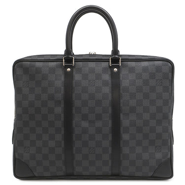 ルイヴィトン LOUIS VUITTON ポルトドキュマン ヴォワヤージュ N41125 ダミエグラフィット レザー ダミエグラフィットキャンバス ビジネスバッグ シルバー金具 鍵・パドロック・ネームタグ欠品