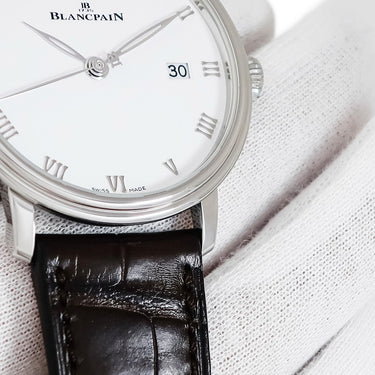 腕時計 ブランパン BLANCPAIN ヴィルレ ウルトラスリム 6224-1127-55B 自動巻き メンズ ホワイト デイト ローマン