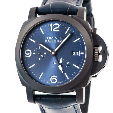 腕時計 パネライ PANERAI ルミノール GMT パワーリザーブ チェラミカ PAM01574 AB番 自動巻き メンズ 新品同様 AB番 スモールセコンド
